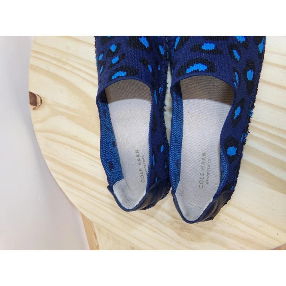 Cole Haan Navy & Bright Blue Leopard Espadrilles